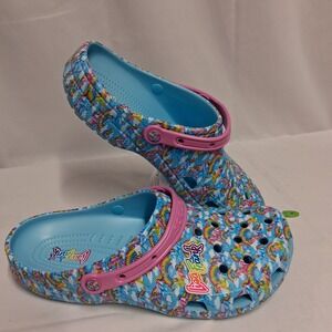 Crocs Lisa Frank Classic Clog Men's 13 Rainbow Unicorn Blue Pink 208825-411 NEW